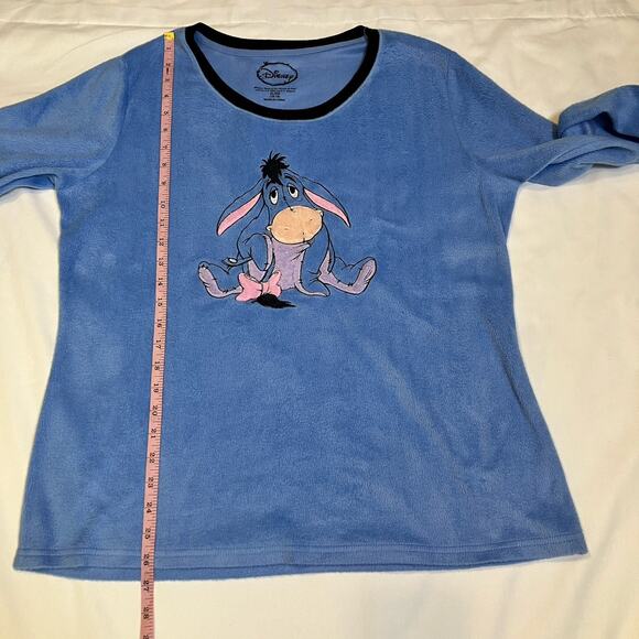 Disney Winnie The Pooh Eeyore Embroidered Fleece 2 pc Womens Pajama Set Size XL - Picture 10 of 13